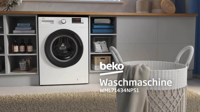 Beko WML71434NPS1 7kg Frontlader Waschmaschine, U/min, breit, Elektroshop 1400 Inverter Pet Removal Hair SteamCure 60cm ProSmart Motor, Hygiene+, Wagner